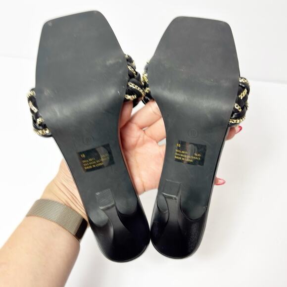 CAPE ROBBIN TILIO FAUX LEATHER DRESSY HEEL BLACK SIZE 10 NO BOX - Picture 6 of 8